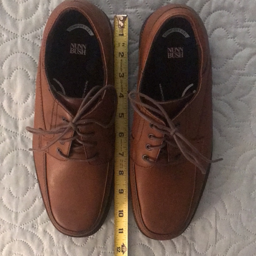 New Nunn Bush Classic Brown Leather Tie Shoes Waterproof Soles Size 8.5 Men - Picture 13 of 13